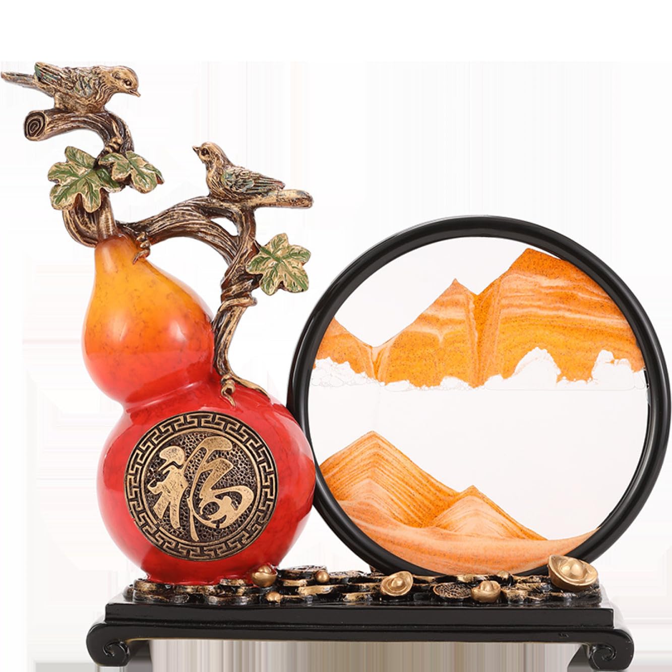 Amazon.co.jp: 風水置物 瓢箪 ひょうたん オブジェ F 樹脂 風水 鎮宅